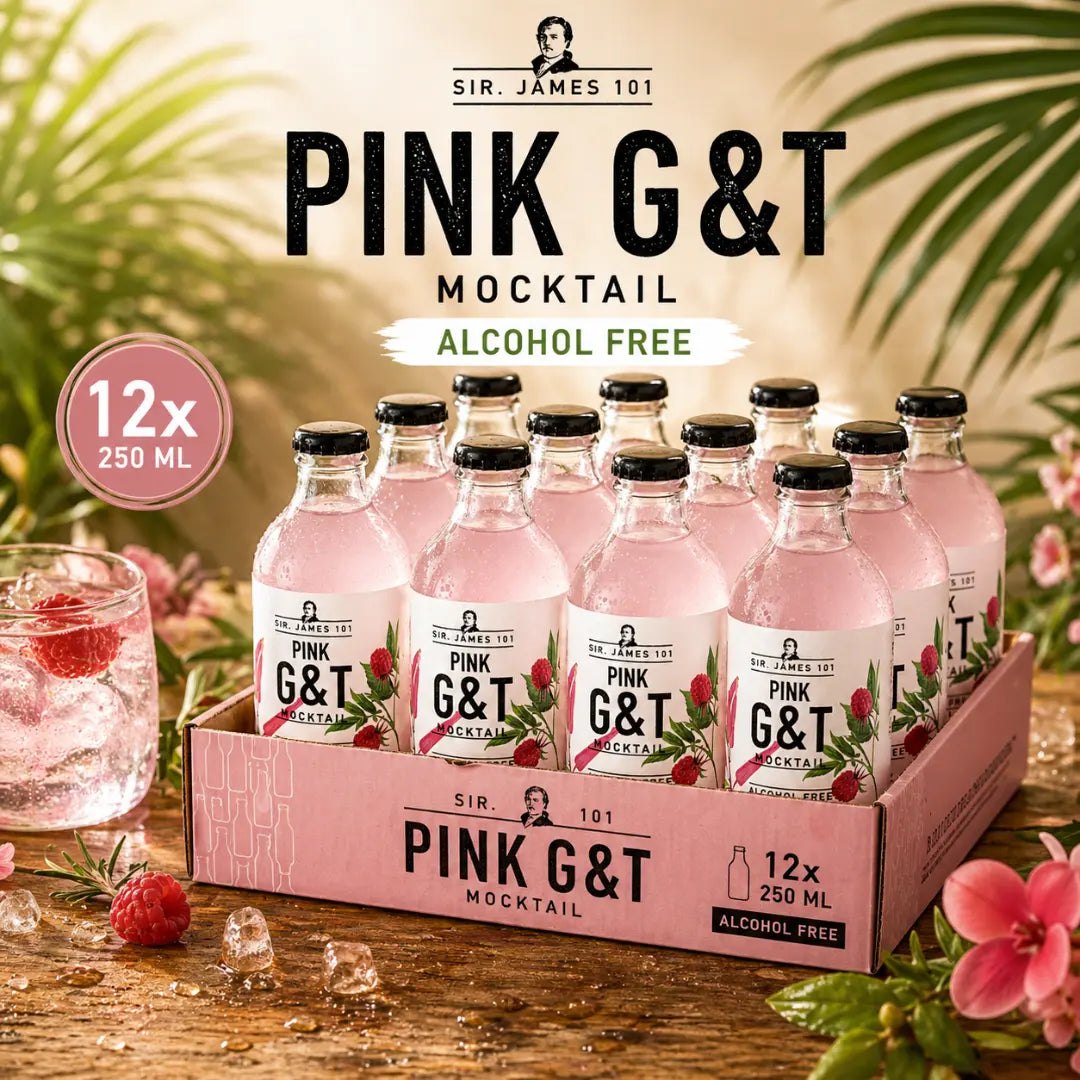 Sir James 101 Pink Gin Tonic alkoholfrei im 12er Tray