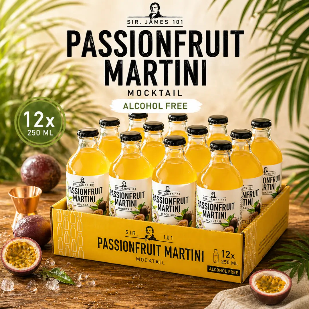 Cocktail ohne Alkohol von Sir James 101 Passionsfrucht Martini