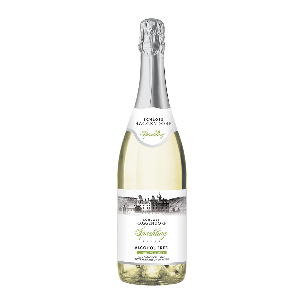 Flasche Schloss Raggendorf Sparkling Grüner Veltliner alkoholfrei 0,75 l — alkoholfreier Sekt aus Österreich