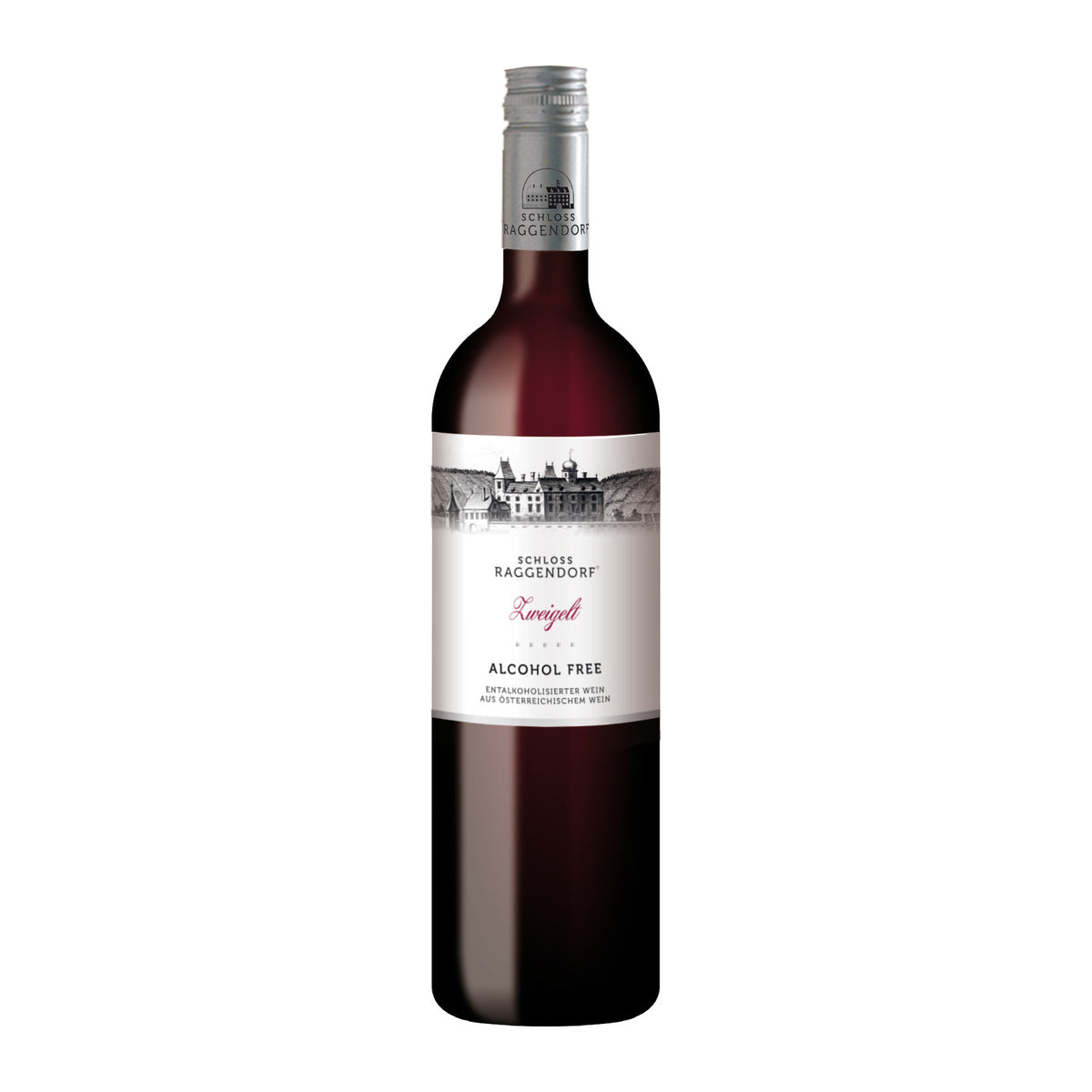 Flasche Schloss Raggendorf Zweigelt alkoholfrei 0,75 l — entalkoholisierter Rotwein aus Österreich